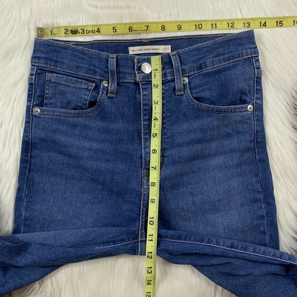 Levi's Size‎ 27 Quebec Storm Distress Mile High Super Skinny Denim Jeans - Picture 3 of 8